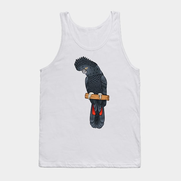 Red-tailed black cockatoo bird cartoon Tank Top by Cartoons of fun